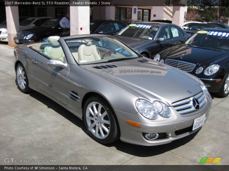 Pewter Metallic / Stone 2007 Mercedes-Benz SL 550 Roadster