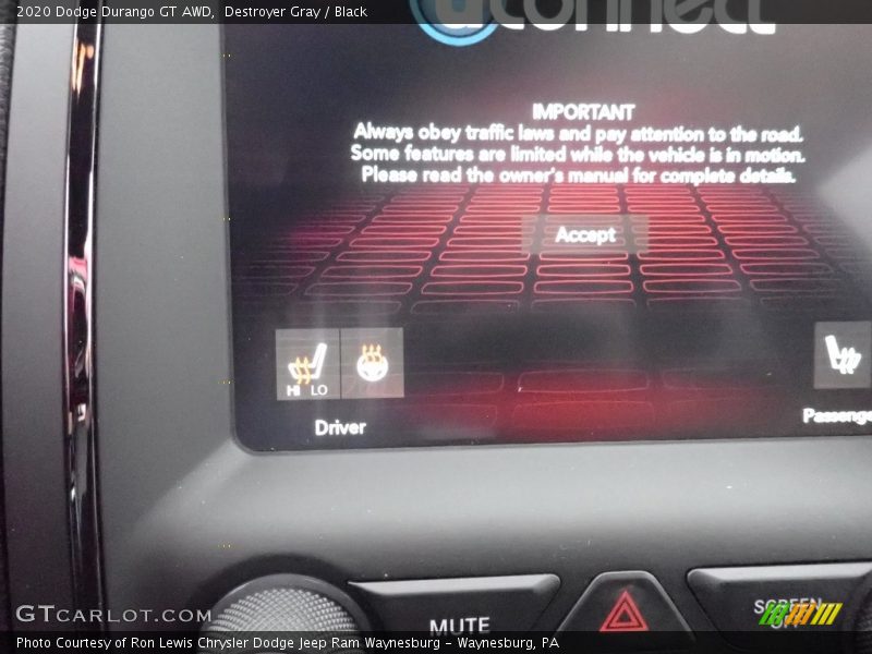 Destroyer Gray / Black 2020 Dodge Durango GT AWD