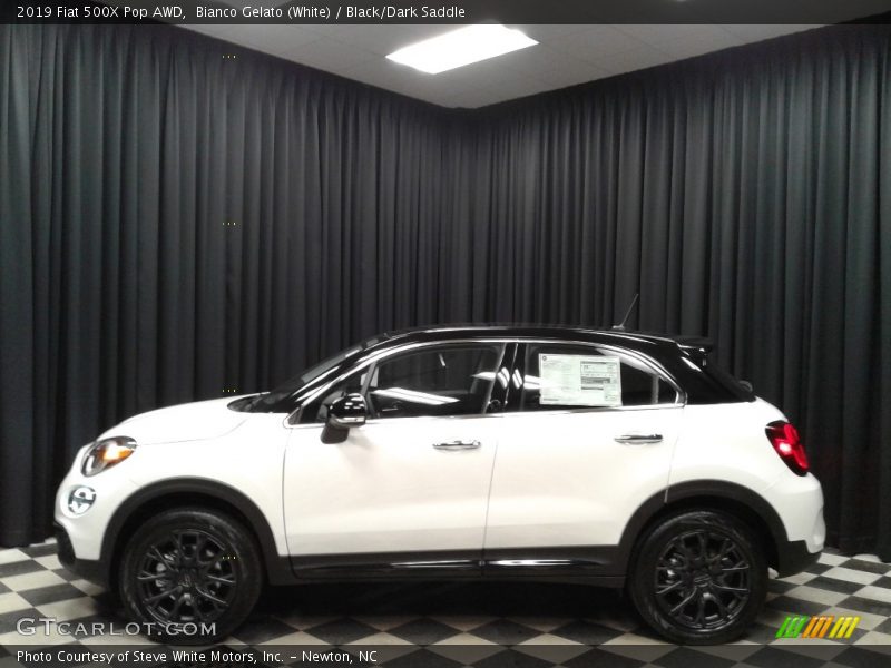 Bianco Gelato (White) / Black/Dark Saddle 2019 Fiat 500X Pop AWD