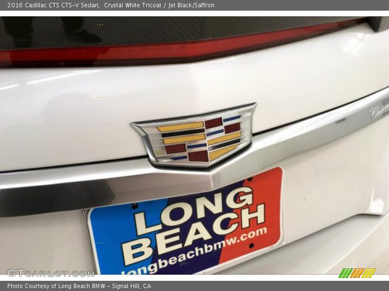 Crystal White Tricoat / Jet Black/Saffron 2016 Cadillac CTS CTS-V Sedan