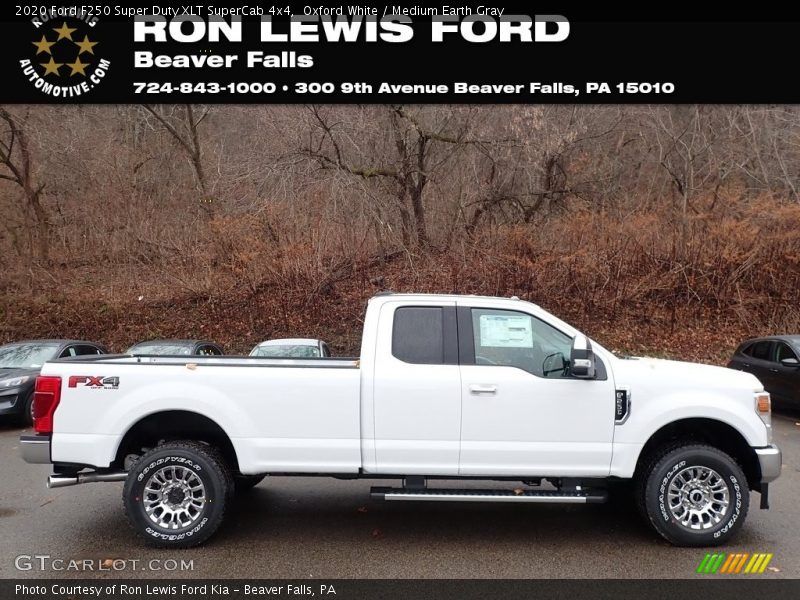 Oxford White / Medium Earth Gray 2020 Ford F250 Super Duty XLT SuperCab 4x4