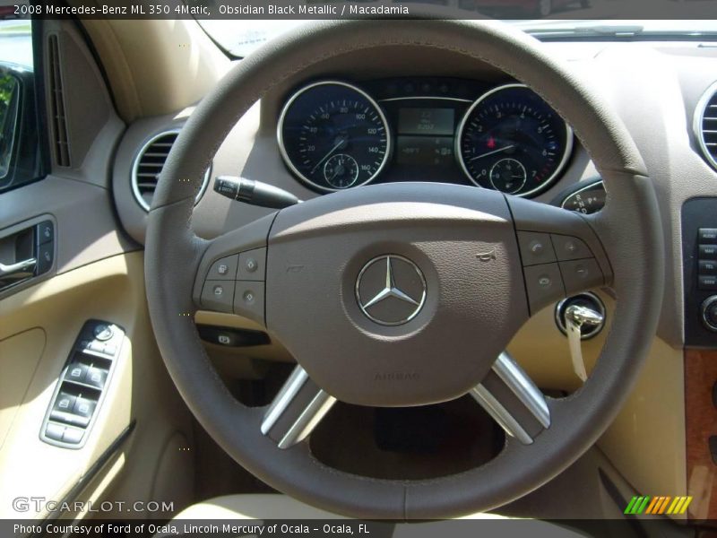Obsidian Black Metallic / Macadamia 2008 Mercedes-Benz ML 350 4Matic