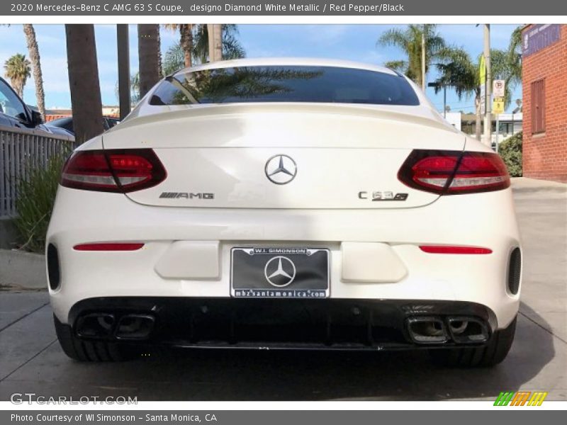 designo Diamond White Metallic / Red Pepper/Black 2020 Mercedes-Benz C AMG 63 S Coupe