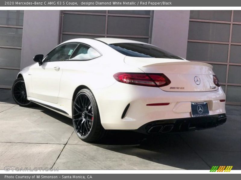 designo Diamond White Metallic / Red Pepper/Black 2020 Mercedes-Benz C AMG 63 S Coupe