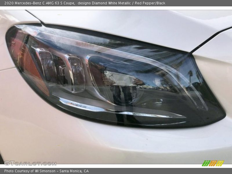 designo Diamond White Metallic / Red Pepper/Black 2020 Mercedes-Benz C AMG 63 S Coupe