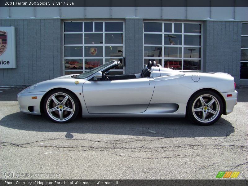 Silver / Blue 2001 Ferrari 360 Spider