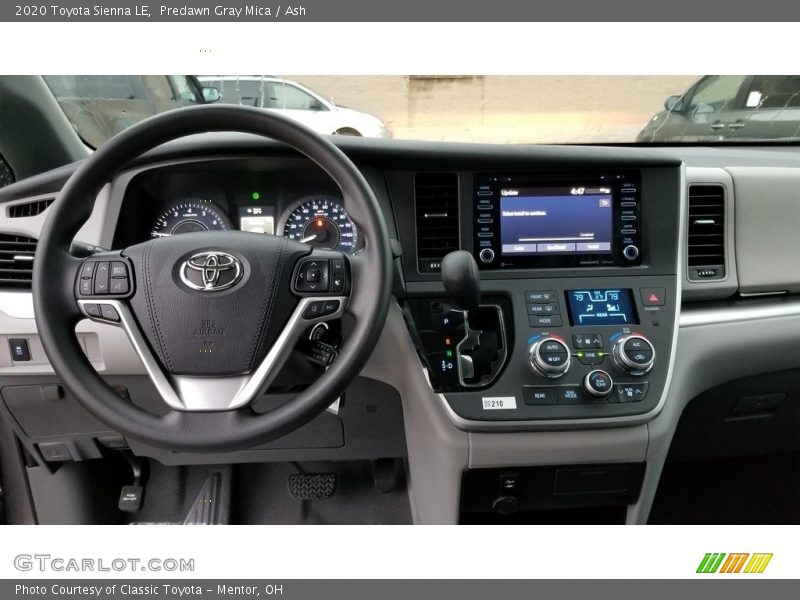 Dashboard of 2020 Sienna LE