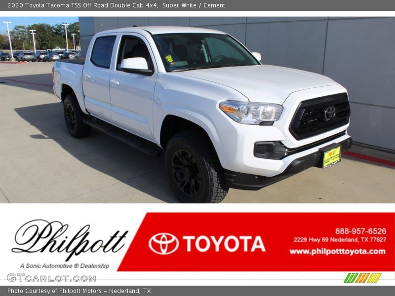 Super White / Cement 2020 Toyota Tacoma TSS Off Road Double Cab 4x4