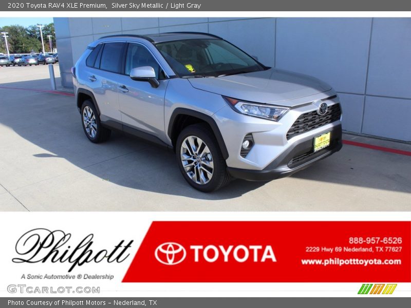 Silver Sky Metallic / Light Gray 2020 Toyota RAV4 XLE Premium