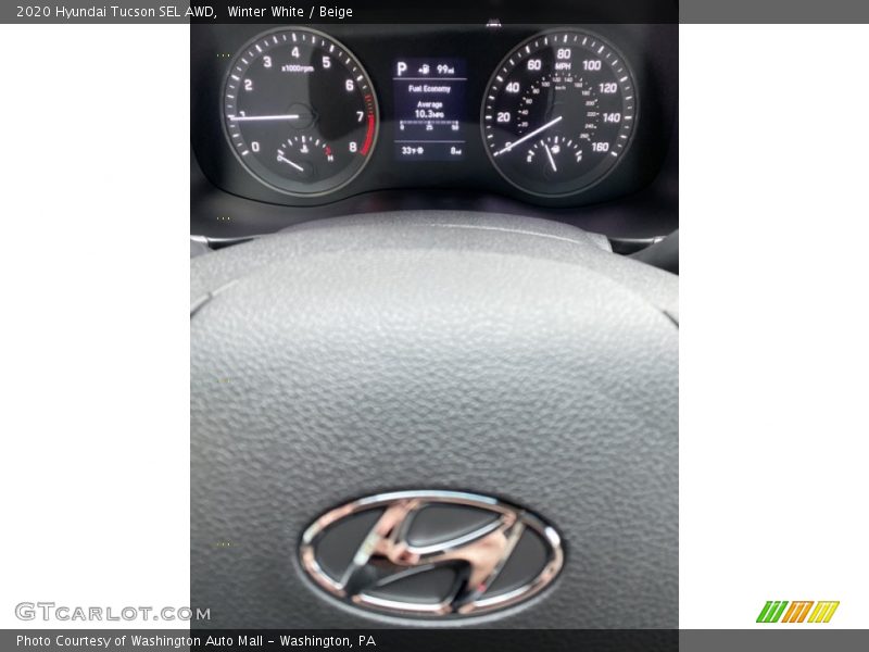 Winter White / Beige 2020 Hyundai Tucson SEL AWD