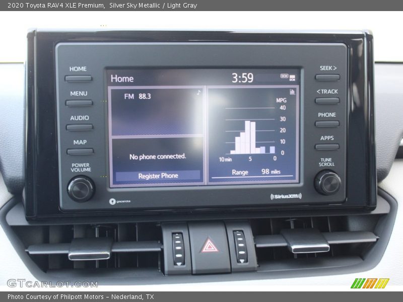 Silver Sky Metallic / Light Gray 2020 Toyota RAV4 XLE Premium