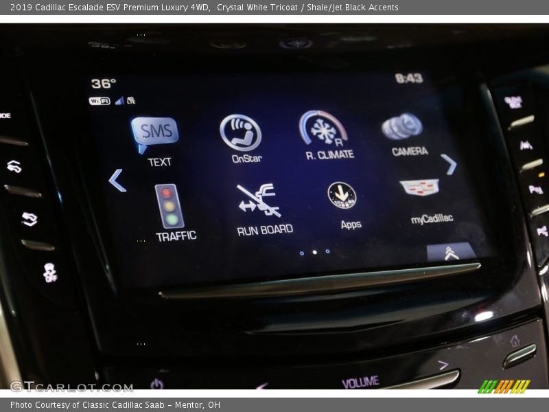 Crystal White Tricoat / Shale/Jet Black Accents 2019 Cadillac Escalade ESV Premium Luxury 4WD