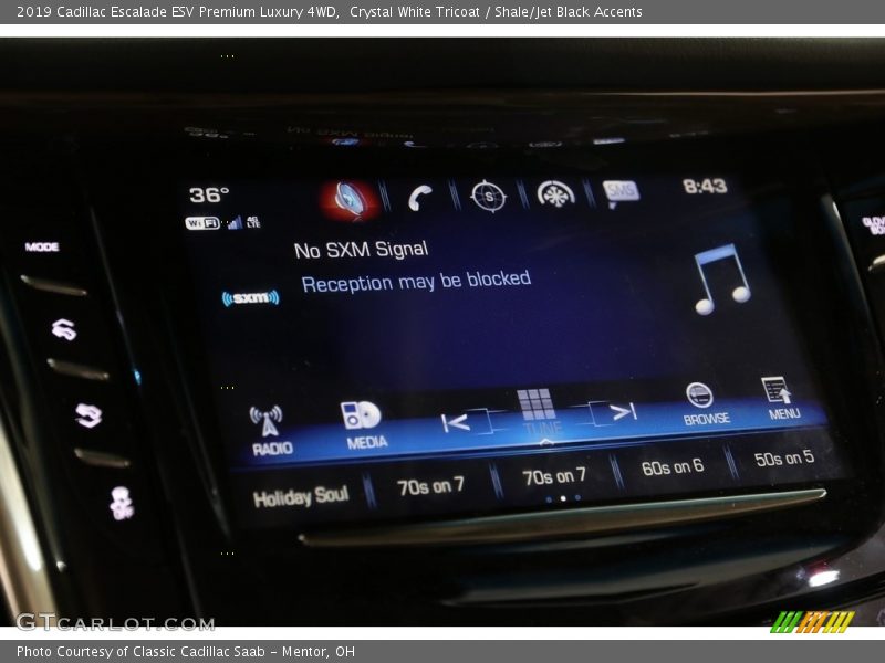 Crystal White Tricoat / Shale/Jet Black Accents 2019 Cadillac Escalade ESV Premium Luxury 4WD