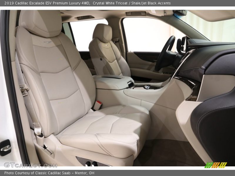Crystal White Tricoat / Shale/Jet Black Accents 2019 Cadillac Escalade ESV Premium Luxury 4WD