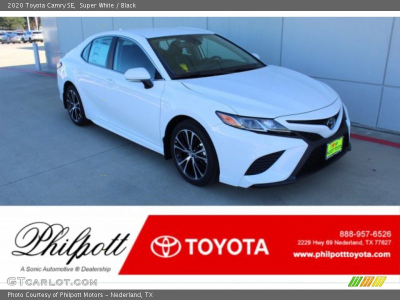 Super White / Black 2020 Toyota Camry SE