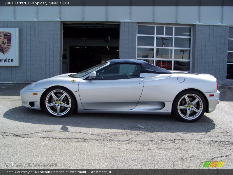 Silver / Blue 2001 Ferrari 360 Spider