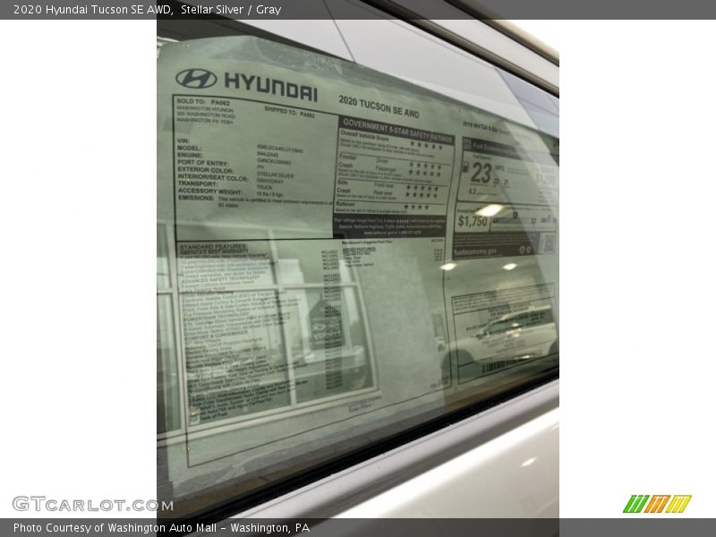  2020 Tucson SE AWD Window Sticker