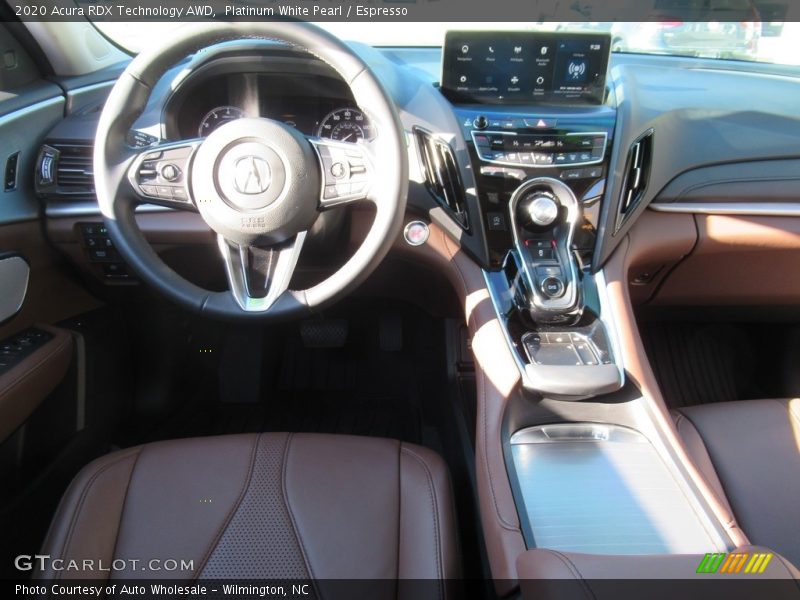 Platinum White Pearl / Espresso 2020 Acura RDX Technology AWD