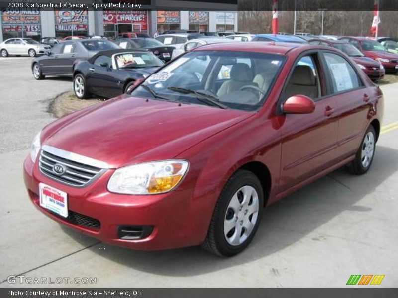 Spicy Red / Gray 2008 Kia Spectra EX Sedan