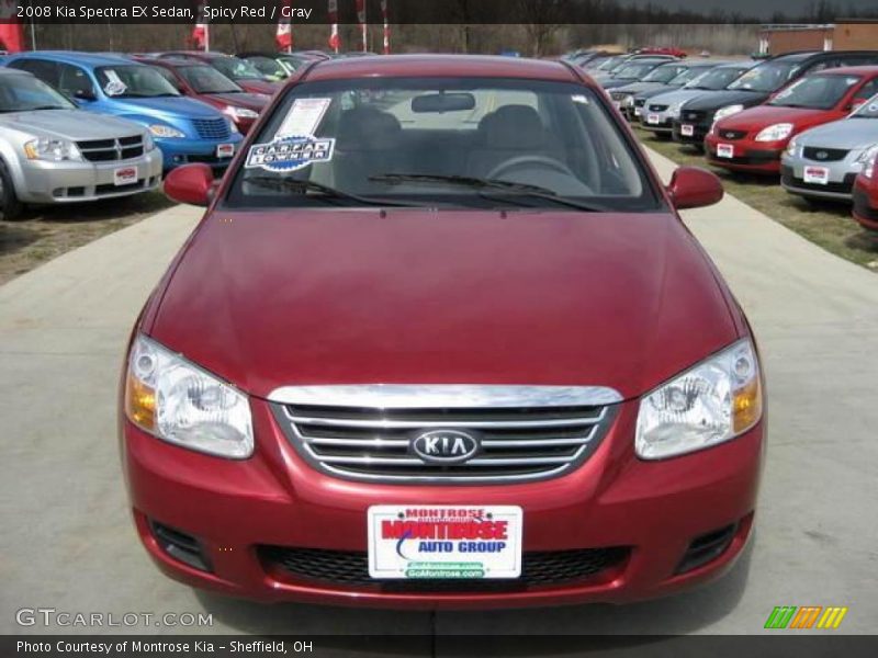 Spicy Red / Gray 2008 Kia Spectra EX Sedan