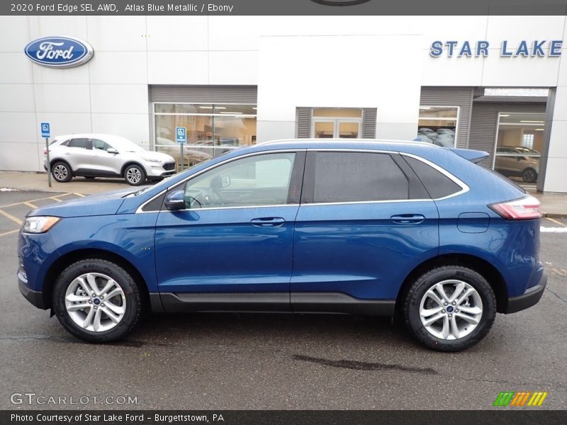 Atlas Blue Metallic / Ebony 2020 Ford Edge SEL AWD