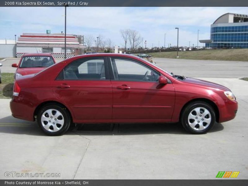 Spicy Red / Gray 2008 Kia Spectra EX Sedan