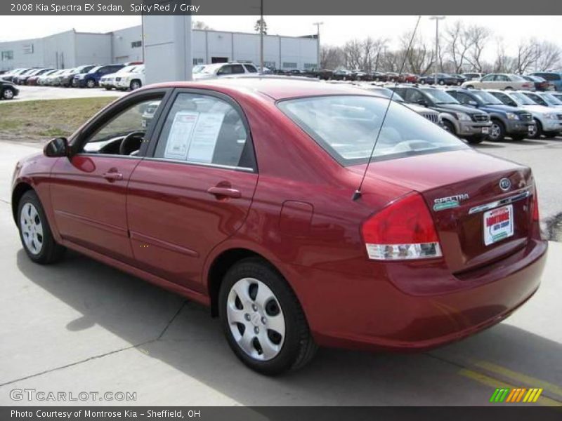 Spicy Red / Gray 2008 Kia Spectra EX Sedan