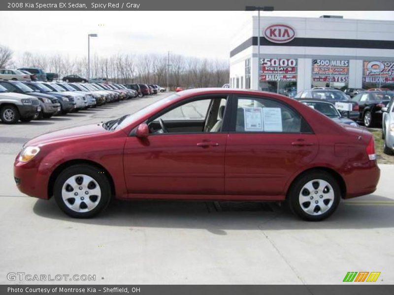 Spicy Red / Gray 2008 Kia Spectra EX Sedan