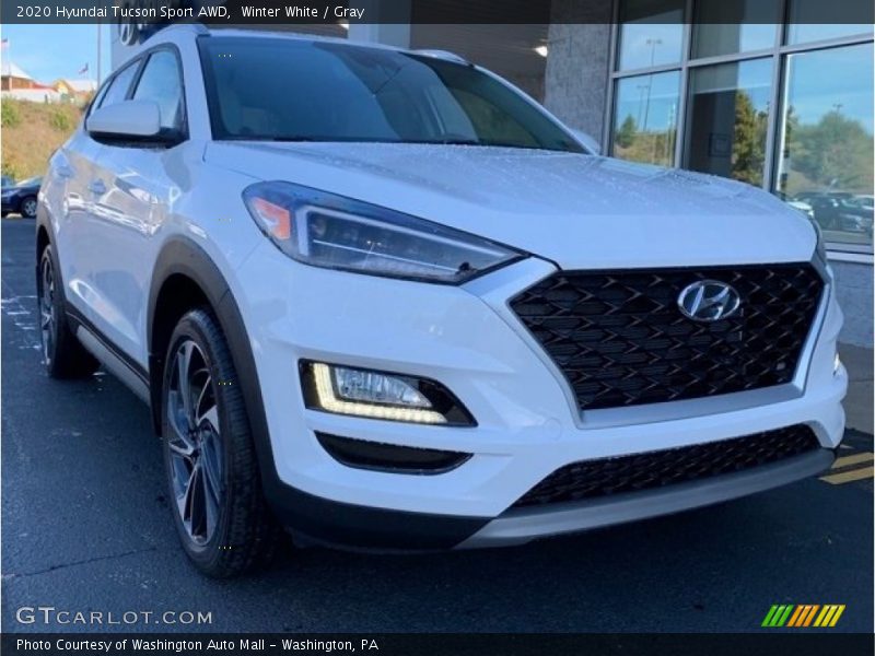 Winter White / Gray 2020 Hyundai Tucson Sport AWD