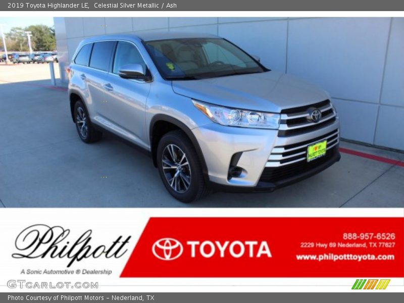 Celestial Silver Metallic / Ash 2019 Toyota Highlander LE