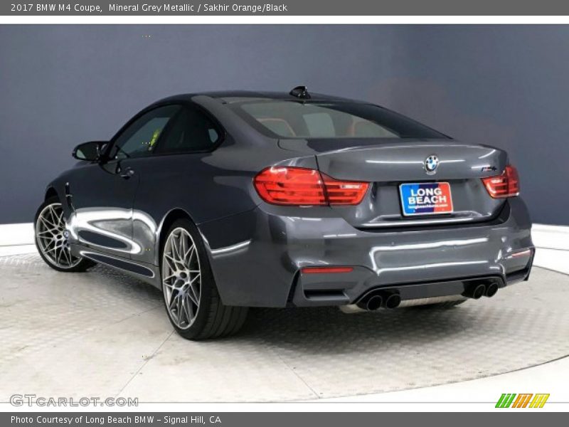 Mineral Grey Metallic / Sakhir Orange/Black 2017 BMW M4 Coupe
