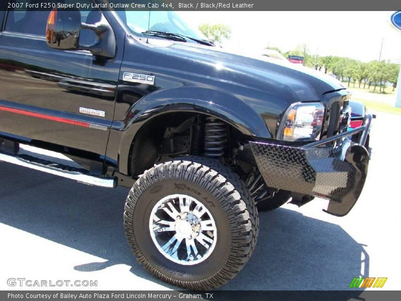 Black / Black/Red Leather 2007 Ford F250 Super Duty Lariat Outlaw Crew Cab 4x4
