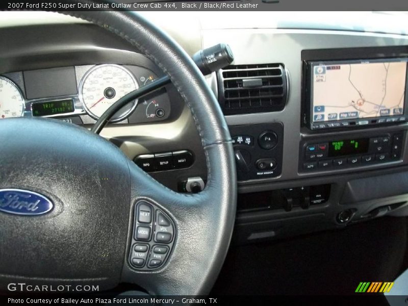 Black / Black/Red Leather 2007 Ford F250 Super Duty Lariat Outlaw Crew Cab 4x4