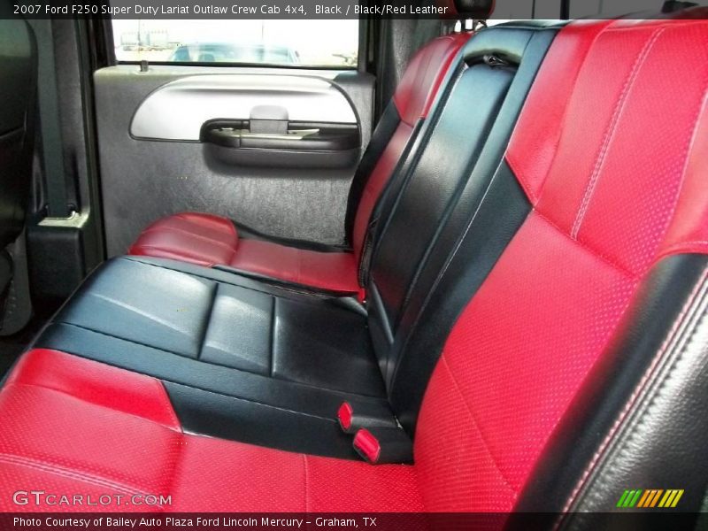 Black / Black/Red Leather 2007 Ford F250 Super Duty Lariat Outlaw Crew Cab 4x4