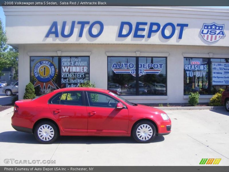 Salsa Red / Anthracite Black 2008 Volkswagen Jetta S Sedan
