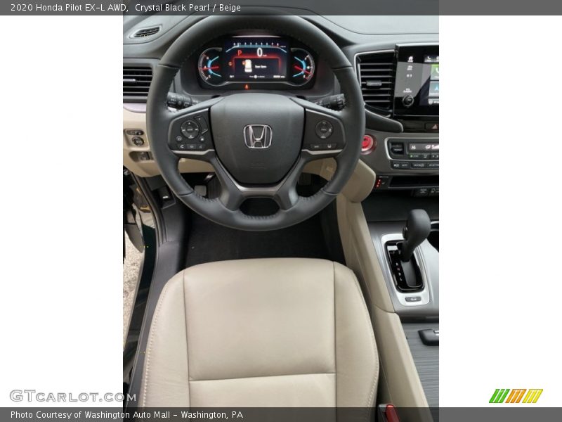 Crystal Black Pearl / Beige 2020 Honda Pilot EX-L AWD