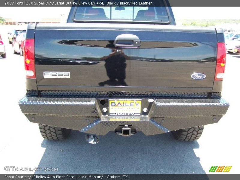 Black / Black/Red Leather 2007 Ford F250 Super Duty Lariat Outlaw Crew Cab 4x4