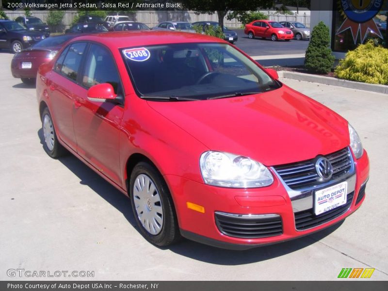 Salsa Red / Anthracite Black 2008 Volkswagen Jetta S Sedan