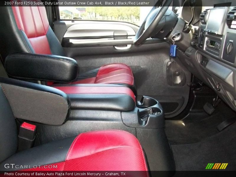 Black / Black/Red Leather 2007 Ford F250 Super Duty Lariat Outlaw Crew Cab 4x4