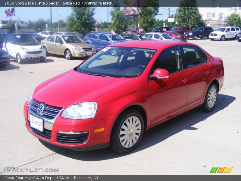Salsa Red / Anthracite Black 2008 Volkswagen Jetta S Sedan