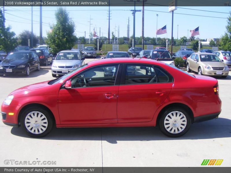 Salsa Red / Anthracite Black 2008 Volkswagen Jetta S Sedan