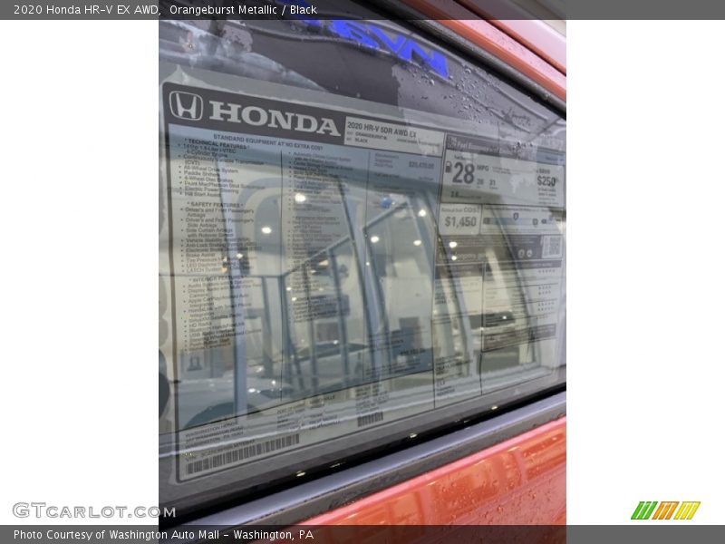 Orangeburst Metallic / Black 2020 Honda HR-V EX AWD
