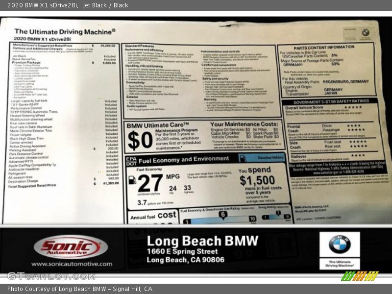 Jet Black / Black 2020 BMW X1 sDrive28i