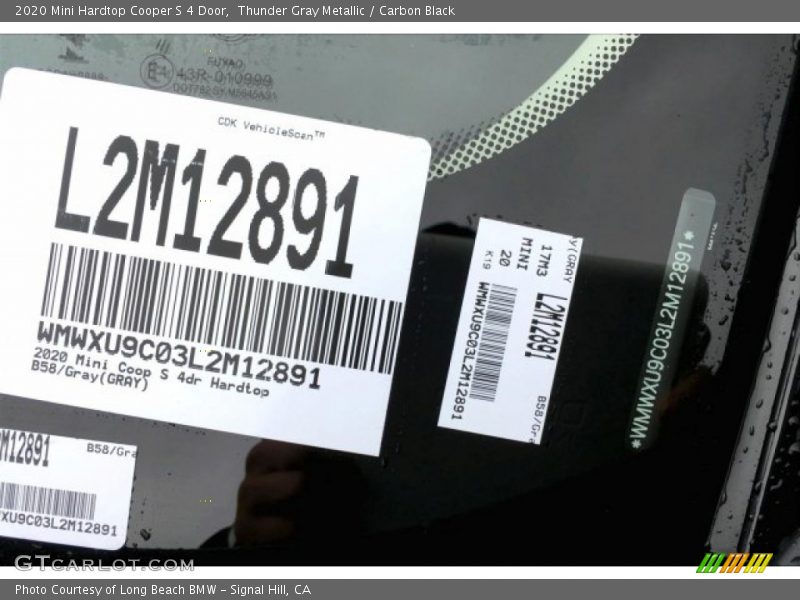 Thunder Gray Metallic / Carbon Black 2020 Mini Hardtop Cooper S 4 Door
