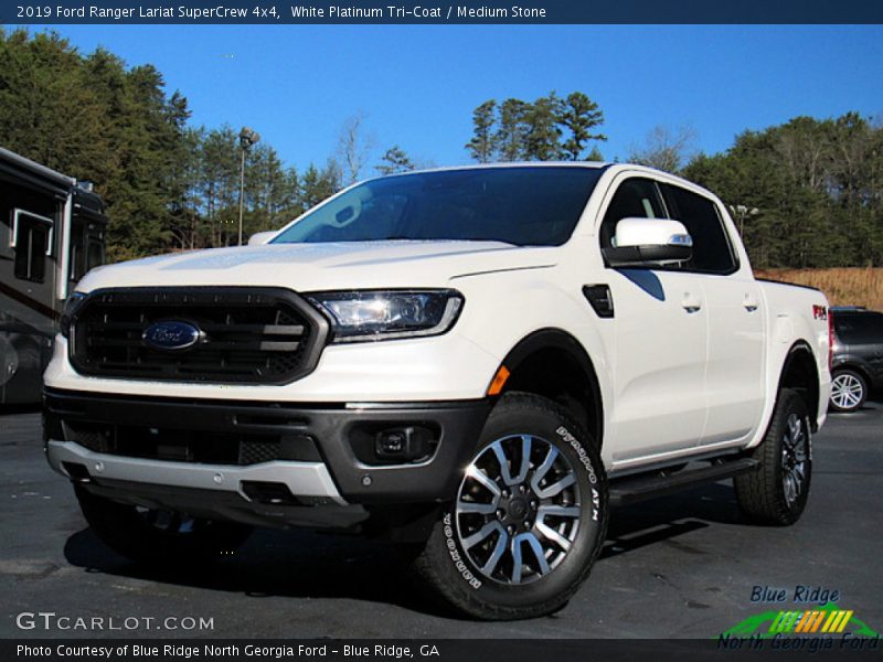 White Platinum Tri-Coat / Medium Stone 2019 Ford Ranger Lariat SuperCrew 4x4