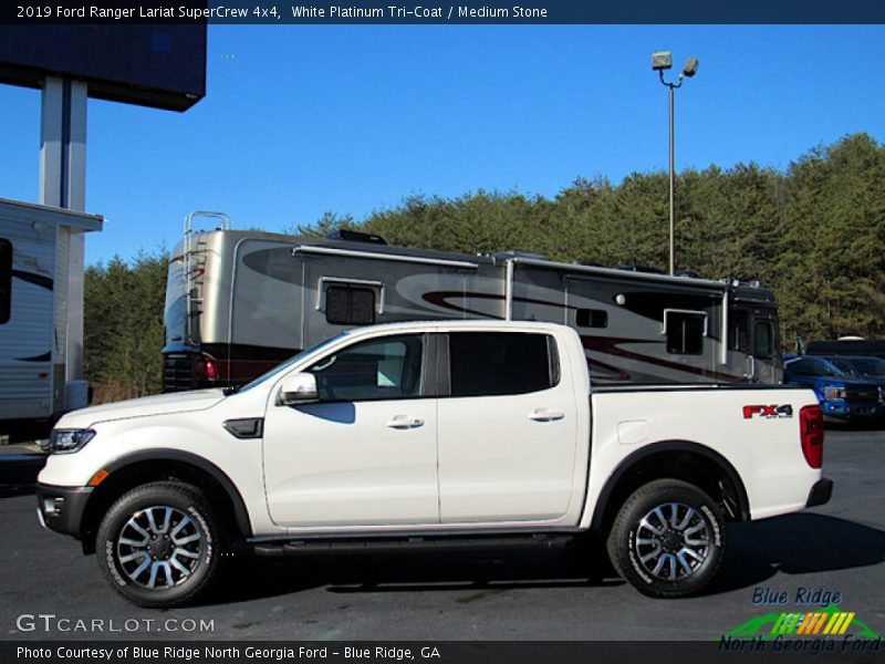 White Platinum Tri-Coat / Medium Stone 2019 Ford Ranger Lariat SuperCrew 4x4