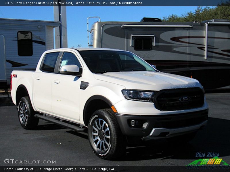 White Platinum Tri-Coat / Medium Stone 2019 Ford Ranger Lariat SuperCrew 4x4