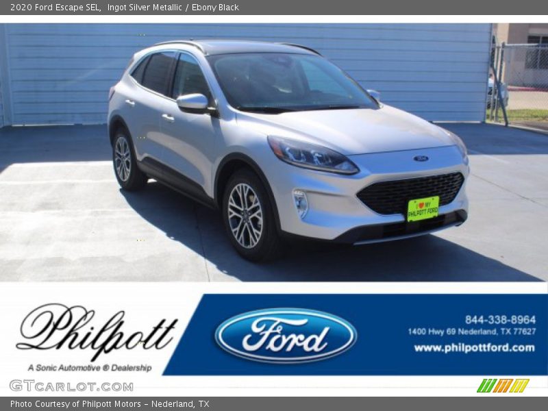 Ingot Silver Metallic / Ebony Black 2020 Ford Escape SEL