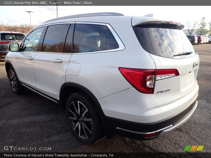 Platinum White Pearl / Black 2020 Honda Pilot Elite AWD