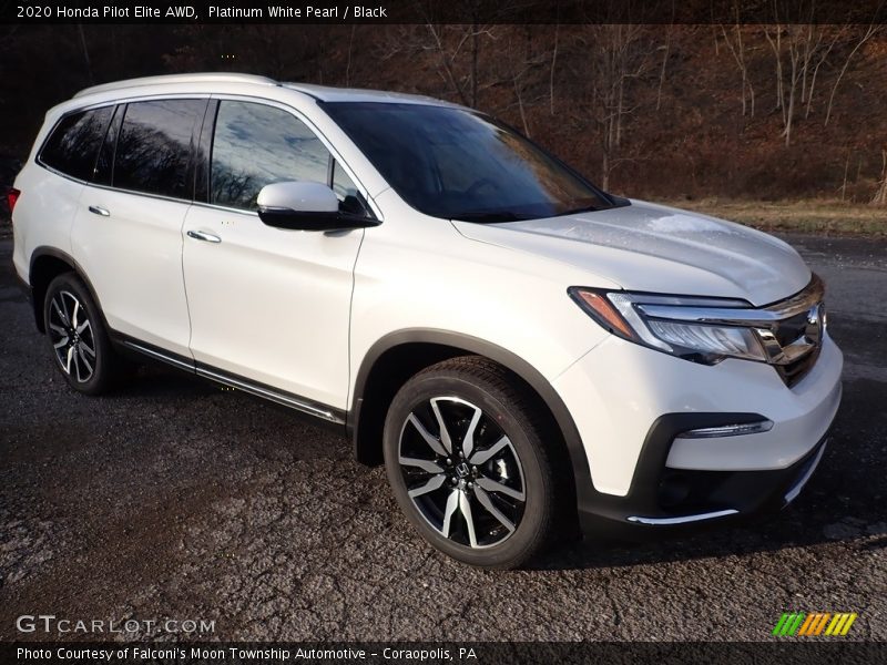 Platinum White Pearl / Black 2020 Honda Pilot Elite AWD